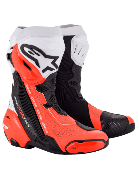 BOTAS ALPINESTARS SUPERTECH-R VENTED BLACK / WHITE / RED FLUOR