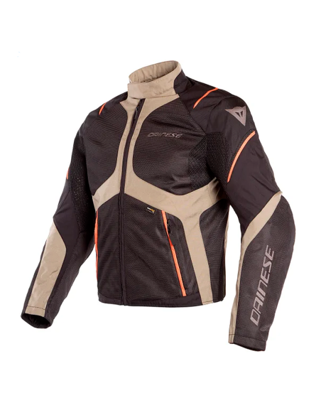 CHAQUETA DAINESE SAURIS D-DRY NEGRO/FALLEN ROCK/ NARANJA VERMILLION