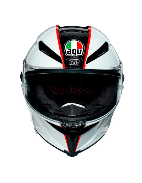 CASCO AGV PISTA GP RR SCUDERIA CARBON BLANCO-ROJO