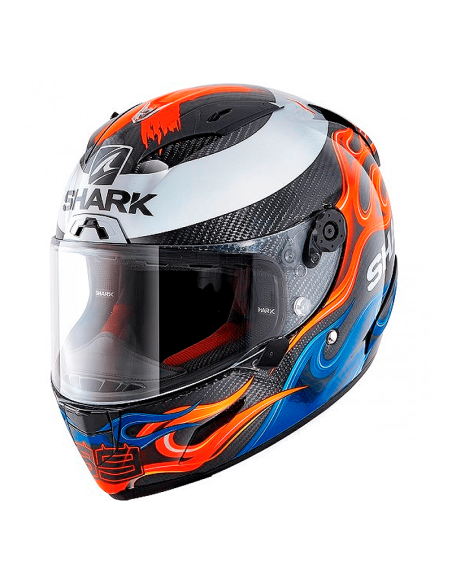 CASCO SHARK RACE-R PRO CARBON REPLICA LORENZO 2019 CARBONO / AZUL / ROJO
