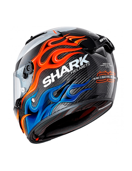 CASCO SHARK RACE-R PRO CARBON REPLICA LORENZO 2019 CARBONO / AZUL / ROJO