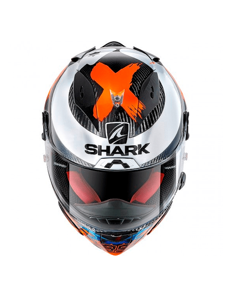 CASCO SHARK RACE-R PRO CARBON REPLICA LORENZO 2019 CARBONO / AZUL / ROJO