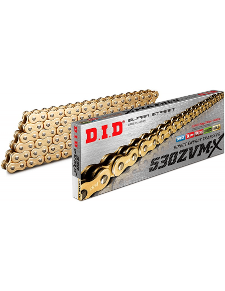 Cadena de transmisión DID ZVMX 530 Super Reforzada Dorado