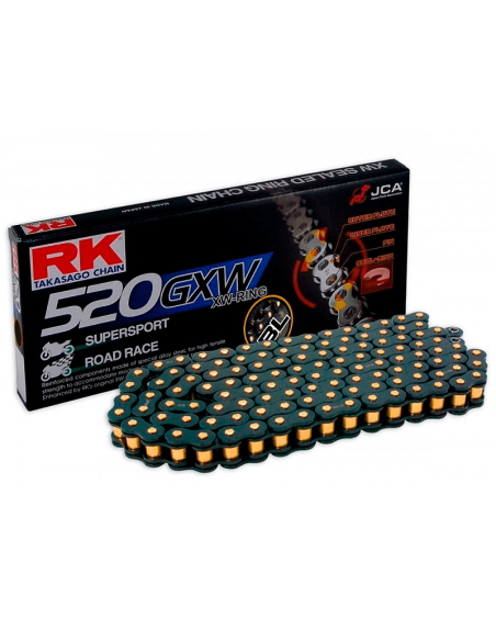 Cadena de transmisión RK GXW 520 Reforzada Negra