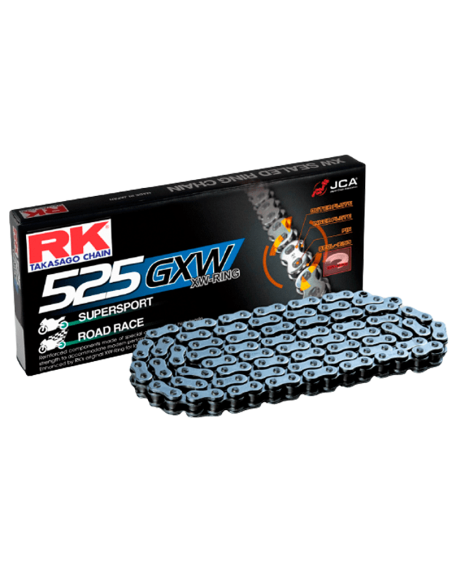 Cadena de transmisión RK GXW 525 / 530 Reforzada color Acero