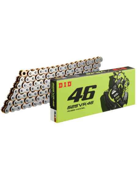 Cadena de transmisión DID VR46 520 plata / dorada