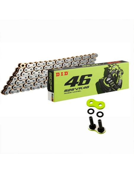 Cadena de transmisión DID VR46 520 plata / dorada