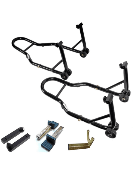 Pack Caballetes Delantero y Trasero Universales 6ON Negros Desmontables