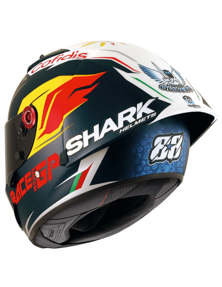 CASCO SHARK RACE-R PRO GP REPLICA OLIVEIRA SIGNATURE BLUE / SILVER / WHITE