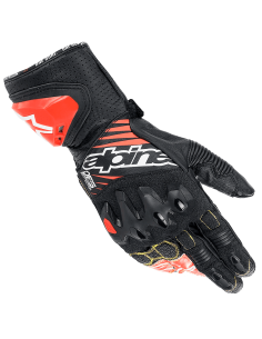 GUANTES ALPINESTARS GP TECH V2 BLACK / WHITE / RED FLUO