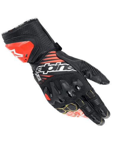 GUANTES ALPINESTARS GP TECH V2 BLACK / WHITE / RED FLUO