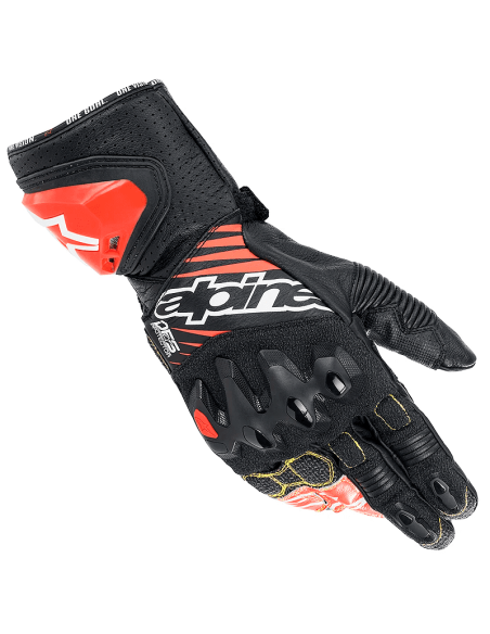 GUANTES ALPINESTARS GP TECH V2 BLACK / WHITE / RED FLUO