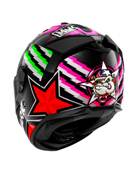 CASCO SHARK SPARTAN GT CARBON REPLICA REDDING SIGNATURE CARBON / RED / GREEN