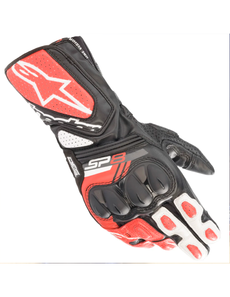 GUANTES ALPINESTARS SP-8 V3 BLACK / WHITE / BRIGHT RED