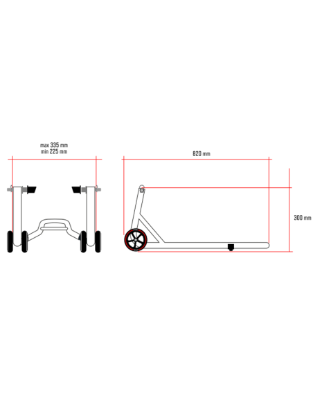 CABALLETE TRASERO UNIVERSAL ITR CON SOPORTES DE DIÁBOLOS Y BASCULANTE (NUEVO DISEÑO)