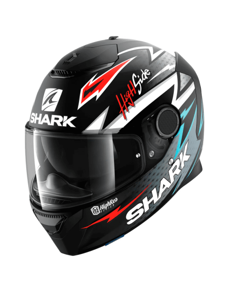 CASCO SHARK SPARTAN 1.2 ADRIAN PARASSOL MAT BLACK / SILVER / RED