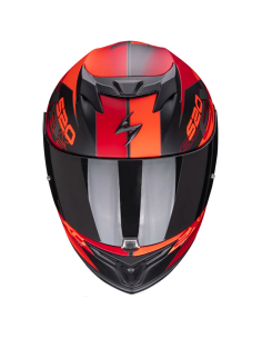 CASCO SCORPION EXO-520 AIR COVER MATT BLACK / RED 2