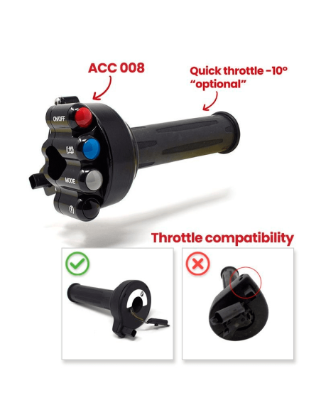 JETPRIME PIÑA DERECHA PARA ACELERADOR Con Mandos Integrados BMW S1000 XR 2015-2017 REF JP ACC 008