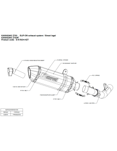 DÄMPFER AKRAPOVIC TITAN KAWASAKI Z 750 R 07-12 ZUGELASSEN 2