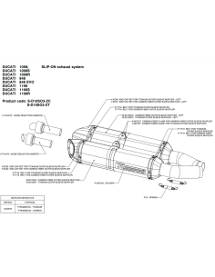 DÄMPFER GLEITEN AUF AKRAPOVIC CARBON DUCATI 848 EVO 08-13 2
