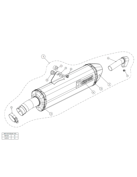 DÄMPFER AKRAPOVIC TITAN BMW F 800 GT / R 13-16