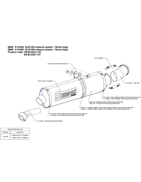 DÄMPFER AKRAPOVIC BMW K1200 R / S 2005-08