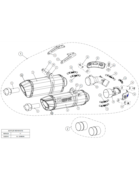 AKRAPOVIC EVOLUTION CARBON SCHALLDÄMPFER DUCATI MONSTER 1100 / 1100S 09 S-D10SO7-HZC