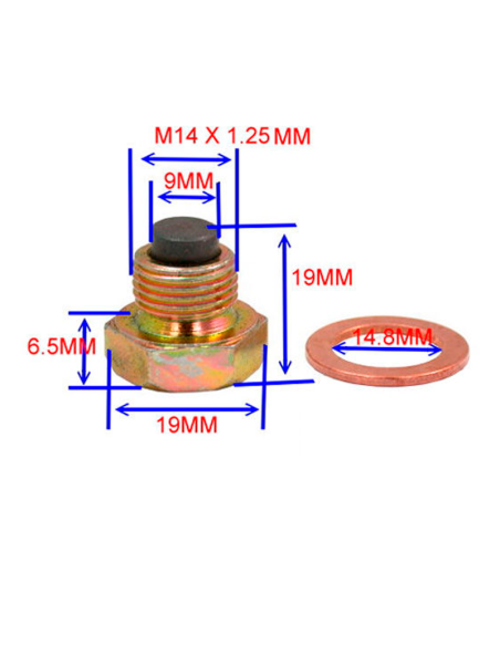 JMP Tornillo magnético de drenaje de aceite M14 x 1.25 con el anillo de sellado