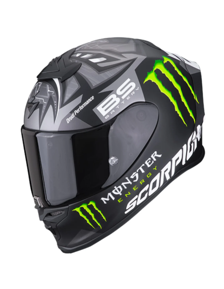 CASCO SCORPION EXO-R1 AIR FABIO QUARTARARO MONSTER REPLICA MATT BLACK / SILVER