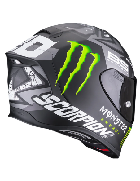 CASCO SCORPION EXO-R1 AIR FABIO QUARTARARO MONSTER REPLICA MATT BLACK / SILVER