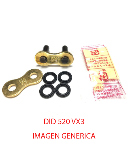 Enganche Con Remache DID 520 VX3 Oro