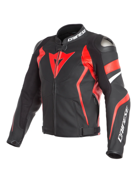 CHAQUETA DAINESE AVRO 4 BLACK-MATT / LAVA-RED / WHITE
