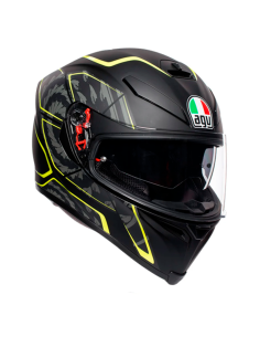 CASCO AGV K-5 S PINLOCK MAXVISION TORNADO BLACK / YELLOW FLUO
