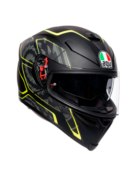 CASCO AGV K-5 S PINLOCK MAXVISION TORNADO BLACK / YELLOW FLUO