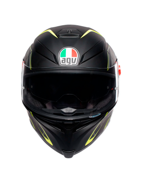 CASCO AGV K-5 S PINLOCK MAXVISION TORNADO BLACK / YELLOW FLUO