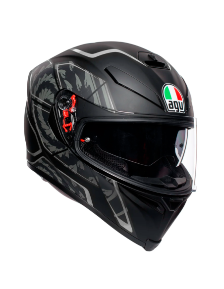 CASCO AGV K-5 S PINLOCK MAXVISION TORNADO MATT BLACK / SILVER