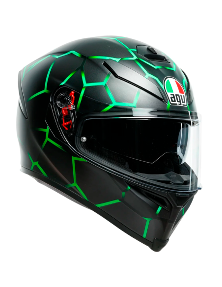 CASCO AGV K-5 S PINLOCK MAXVISION VULCANUM GREEN