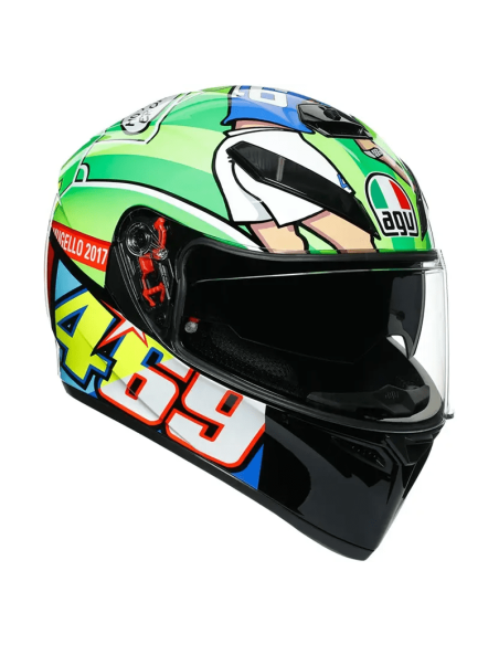 CASCO AGV K-3 SV PINLOCK MAXVISION ROSSI MUGELLO 2017