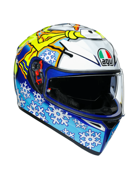 CASCO AGV K-3 SV PINLOCK MAXVISION ROSSI WINTER TEST 2016