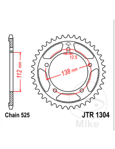 Kronengetriebe JT Ritzel STAHL 525 HONDA
