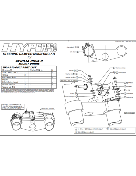 copy of AMORTIGUADOR TRASERO HYPERPRO 46MM APRILIA RS 660 2021-2022