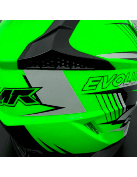 CASCO NIÑO IMR MX VERDE FLUOR GAMA EVOLUTION