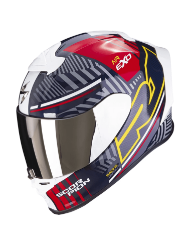 CASCO SCORPION EXO-R1 EVO AIR VICTORY RED / BLUE / YELLOW