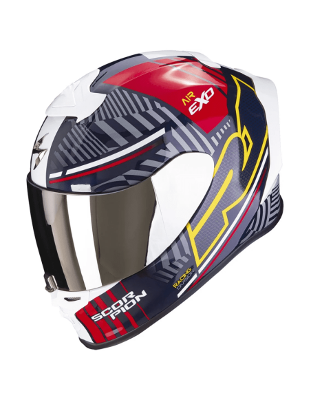 CASCO SCORPION EXO-R1 EVO AIR VICTORY RED / BLUE / YELLOW