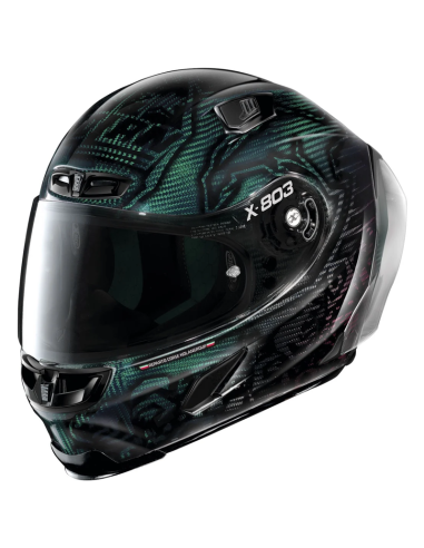 CASCO X-LITE X-803 RS ULTRA CARBON REPLICA CASEY STONER SUPERHERO CARBON NUANCE GREEN / RED