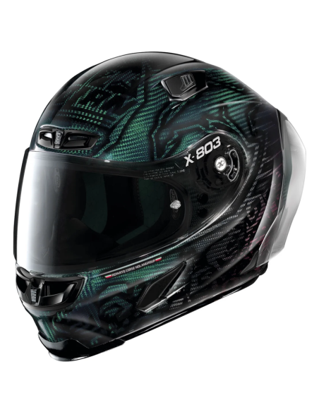 CASCO X-LITE X-803 RS ULTRA CARBON REPLICA CASEY STONER SUPERHERO CARBON NUANCE GREEN / RED