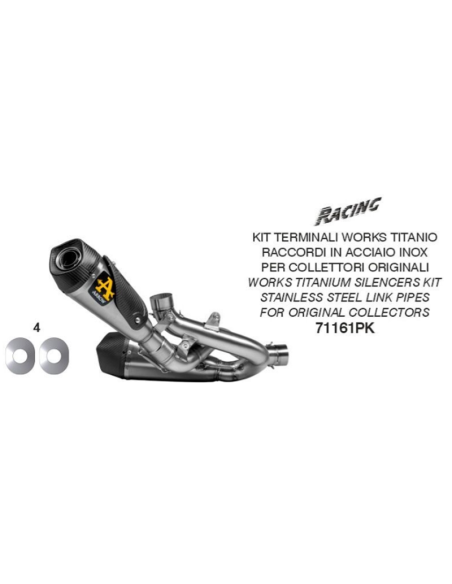 SILENCIADORES RACING WORKS ARROW ACERO INOXIDABLE TITANIO DUCATI PANIGALE V4 2018-2022