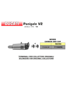 ESCAPE ARROW WORKS NO HOMOLOGADO EN TITANIO PARA DUCATI PANIGALE V2 2020-2023 2