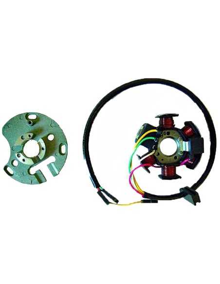 Stator Kokusan 6 Polos 12V 85W (Mot. Derbi/Piaggio 6 v. con arranque eléctrico)