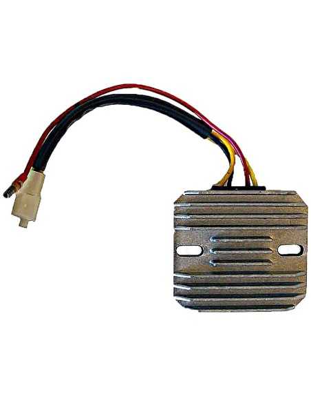 Regulador 12V - Monofase - CC - Sin Sensor 4 cables: 2 amarillos/alternador, 1 negro/tierra, 1 blanco y rojo/batería